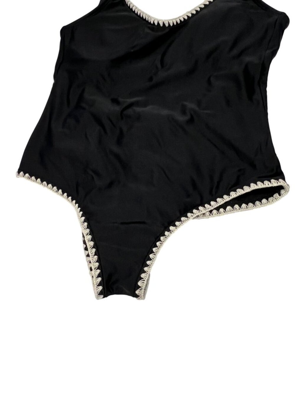 Mossimo Womens Black One-Piece Swimsuit With Crochet Trim Size M Nylon/Spandex B - Picture 6 of 14